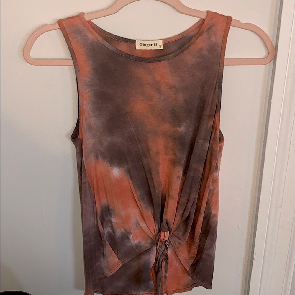 Ginger G size small; orange, brown and white tie